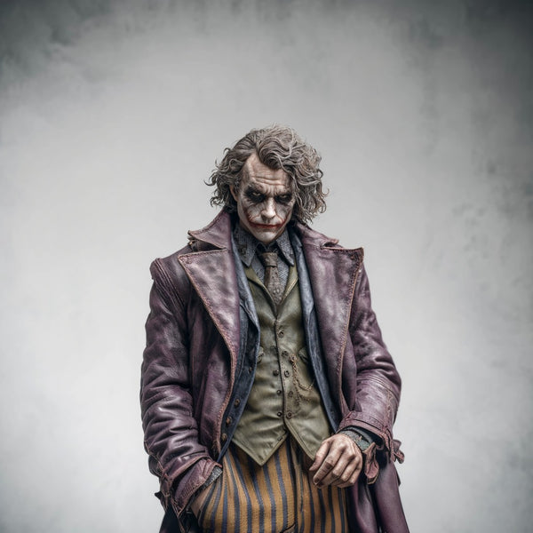 Joker (Male) – Classic Purple Leather Trench Coat