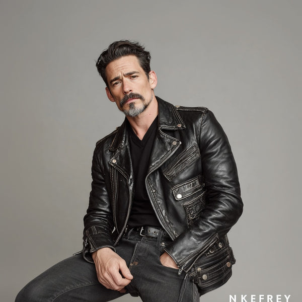 Negan (Male) – Black Leather Biker Jacket for Men